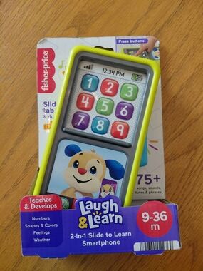 Fisher-Price Laugh & Learn 2-in-1 Slide to Learn Smartphone - Yellow